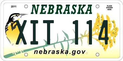 NE license plate XIT114