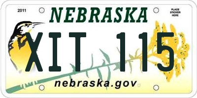 NE license plate XIT115