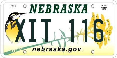NE license plate XIT116