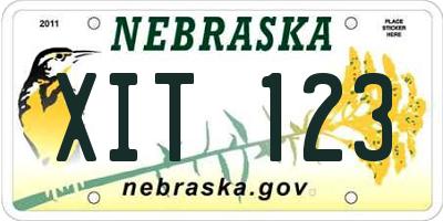 NE license plate XIT123