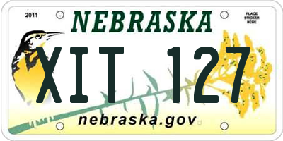 NE license plate XIT127