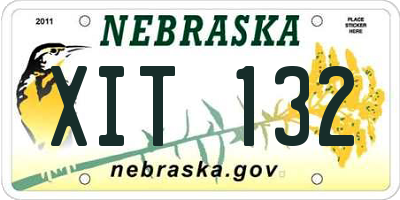 NE license plate XIT132