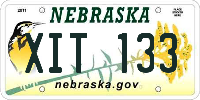 NE license plate XIT133