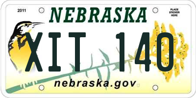 NE license plate XIT140