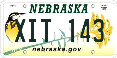 NE license plate XIT143
