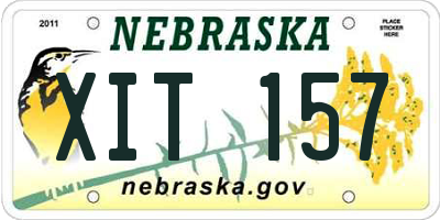 NE license plate XIT157