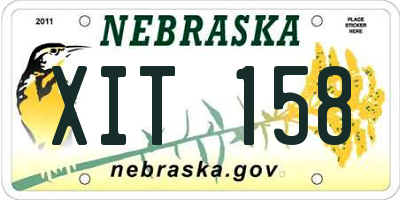 NE license plate XIT158