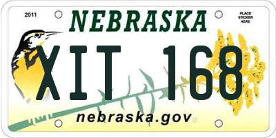 NE license plate XIT168