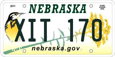 NE license plate XIT170