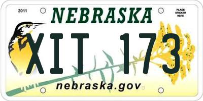NE license plate XIT173