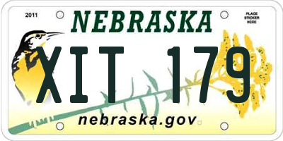 NE license plate XIT179