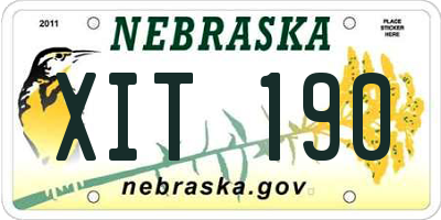 NE license plate XIT190