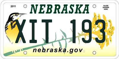 NE license plate XIT193