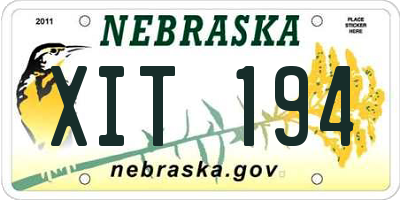 NE license plate XIT194