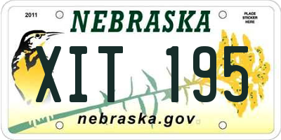 NE license plate XIT195