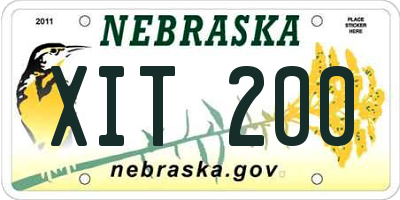 NE license plate XIT200