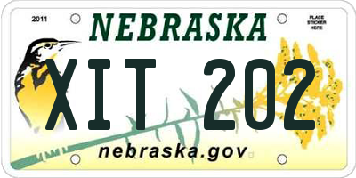 NE license plate XIT202