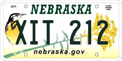 NE license plate XIT212