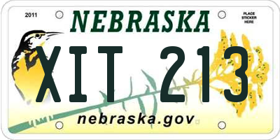 NE license plate XIT213