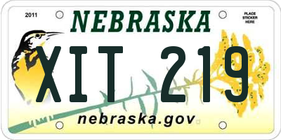 NE license plate XIT219