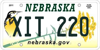 NE license plate XIT220