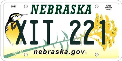 NE license plate XIT221