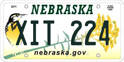 NE license plate XIT224