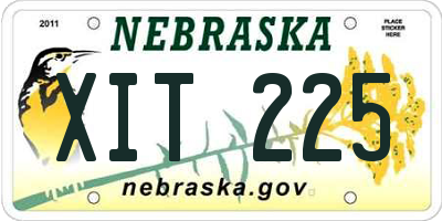 NE license plate XIT225