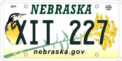 NE license plate XIT227