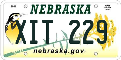 NE license plate XIT229