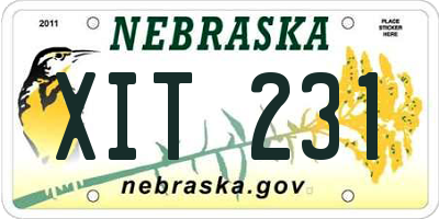 NE license plate XIT231
