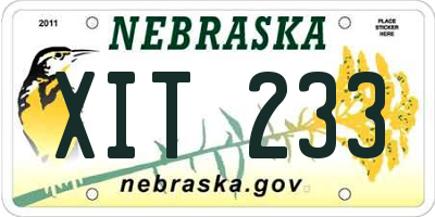 NE license plate XIT233