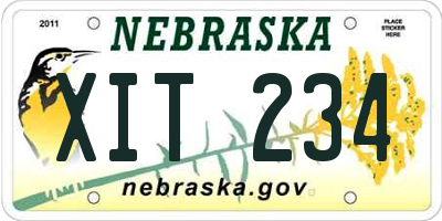 NE license plate XIT234