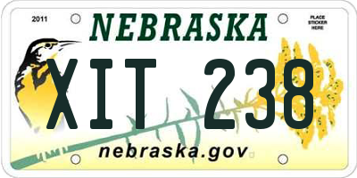 NE license plate XIT238