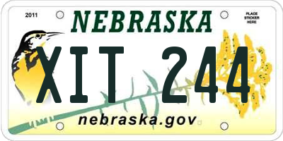 NE license plate XIT244