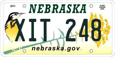 NE license plate XIT248
