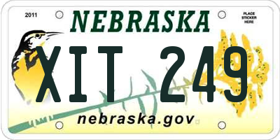 NE license plate XIT249