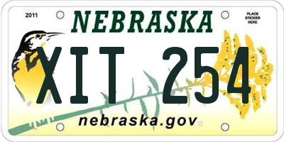 NE license plate XIT254