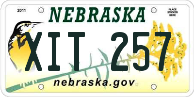 NE license plate XIT257