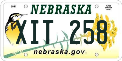 NE license plate XIT258