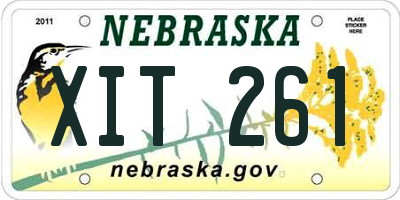NE license plate XIT261