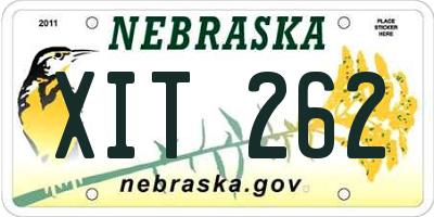 NE license plate XIT262