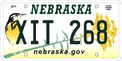 NE license plate XIT268