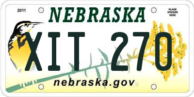 NE license plate XIT270
