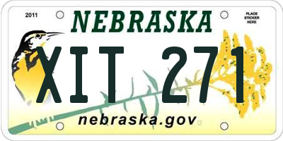 NE license plate XIT271