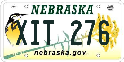 NE license plate XIT276