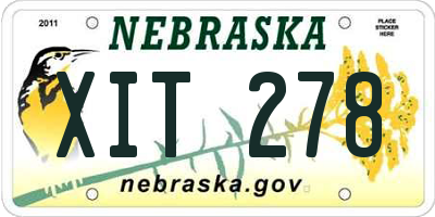 NE license plate XIT278