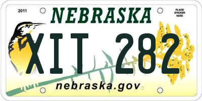 NE license plate XIT282
