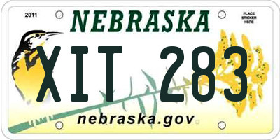 NE license plate XIT283