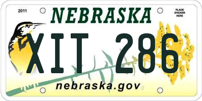 NE license plate XIT286